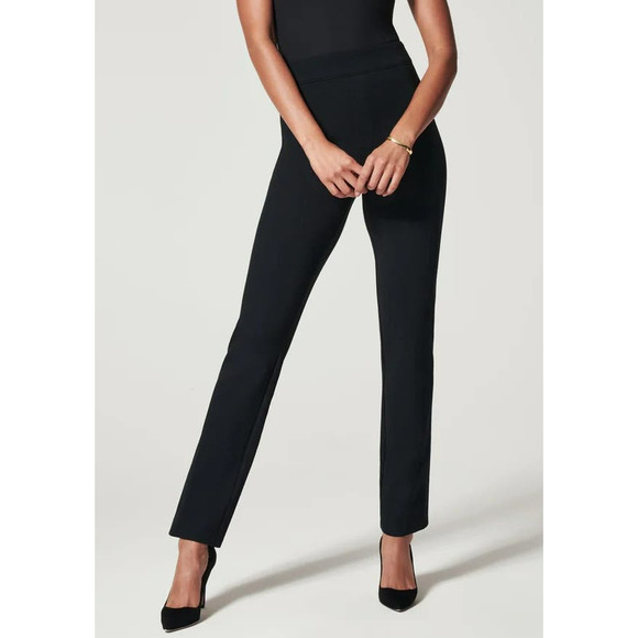 NWT Spanx Perfect Pant Slim Straight in Classic Black size M TALL 20254T